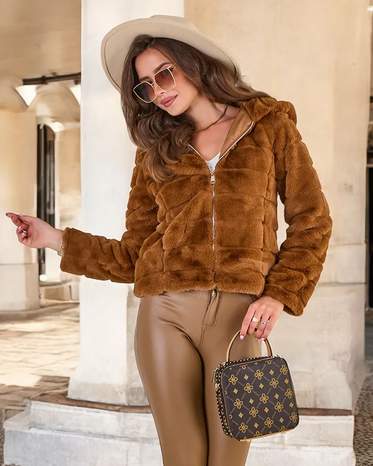 Royalfashion Sieviešu kažokādas imitācijas jaka