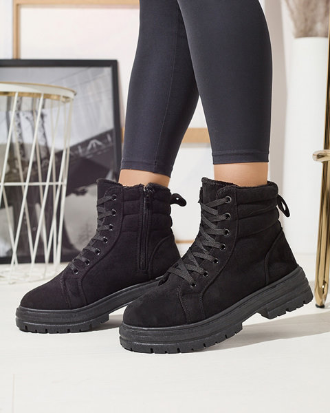 Sieviešu siltinātie trapper zābaki melnā krāsā Tivica - Apavi