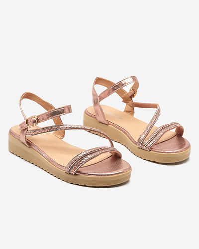 Pink women's shiny sandals with zircons Spirade - Clothing