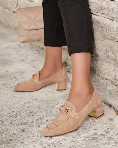 Royalfashion Eleganti sieviešu mokasīni uz zema raksta Orino