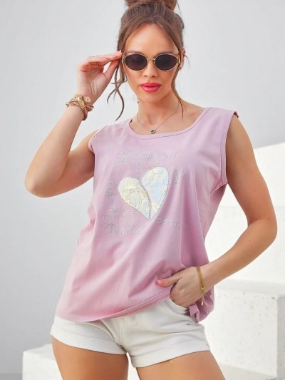 Royalfashion Kokvilnas sieviešu t-krekls ar sirdi