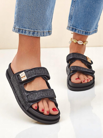 Royalfashion Sieviešu iešļūcenes ar pītu dizainu Delibeli