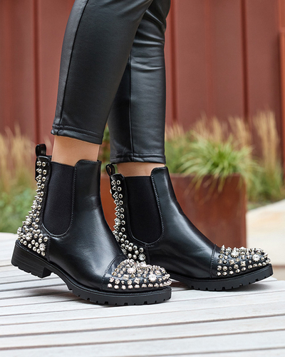 Sieviešu zābaki ar tapām melnā krāsā Amerapi- Footwear