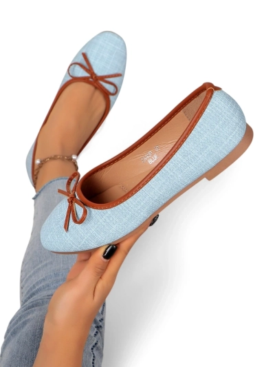 Royalfashion sieviešu baleta kurpes ar mirdzumu un loku Aramie