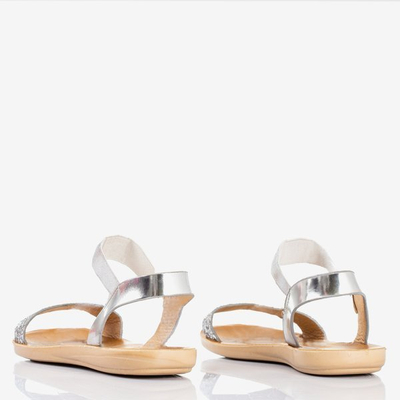 Silver women's flat sandals Brocella - Footwear 1