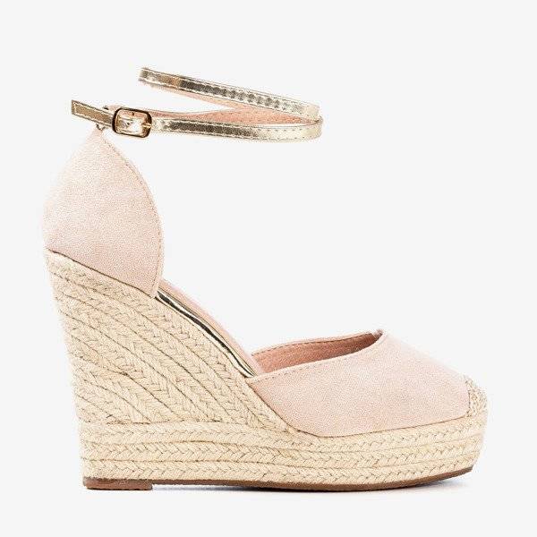 OUTLET Powder espadrilles on a high wedge Sablac - Shoes