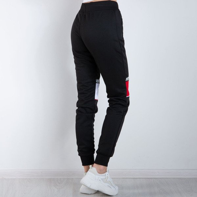 Black women's sweatpants with inscriptions - Pants 1