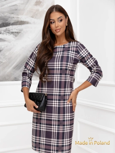 Women's mini checkered dress with pockets Violetta