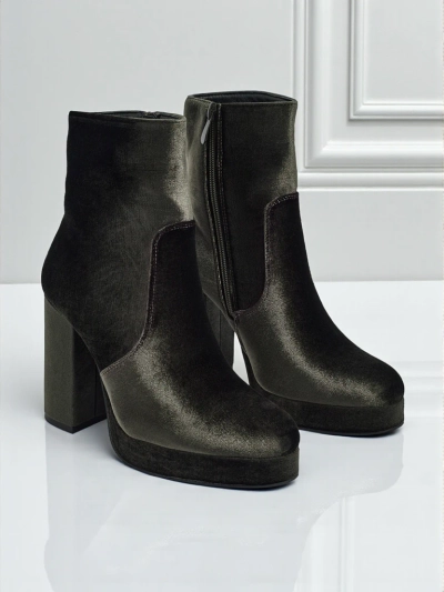 Women's Heeled Ankle Boots Velour Style Miss