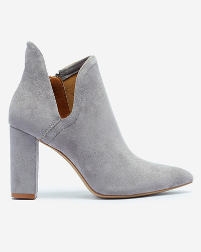 Серые женские ботильоны с вырезом «Алания» - Обувь