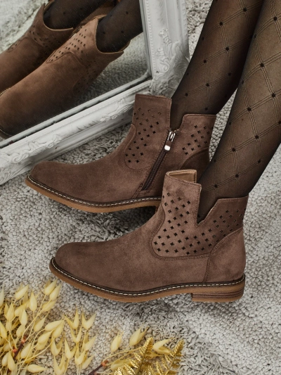 Women's Natural Leather Ankle Boots Rito