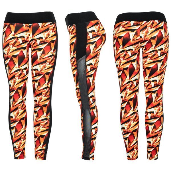 Orange gaiters with a geometric pattern - Pants 1