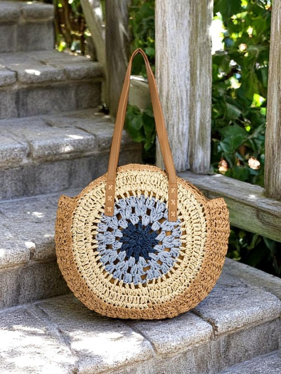 Royal Fashion Women's Large Straw Flora Handbag
