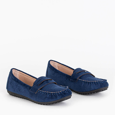 Tumši zili sieviešu eko-zamšādas klaipi Teweri - Kurpes