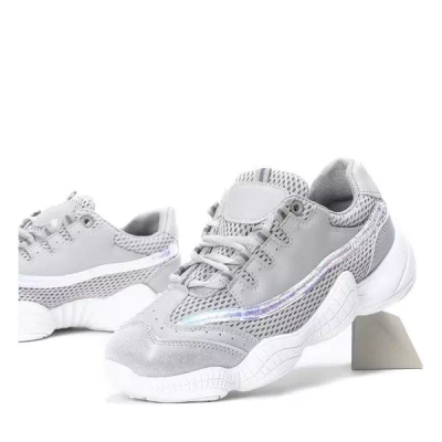 OUTLET Light gray sports shoes with a higher sole Zooey - Footwear