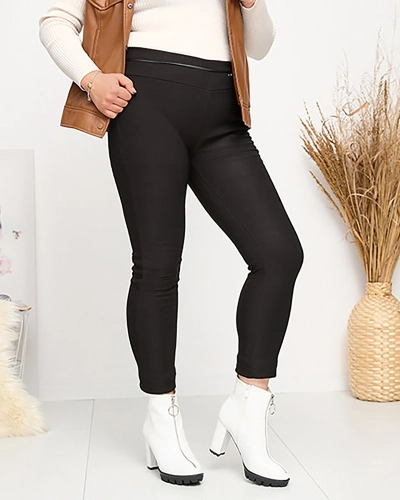 Warmed women's treggings pants in black PLUS SIZE- Clothing