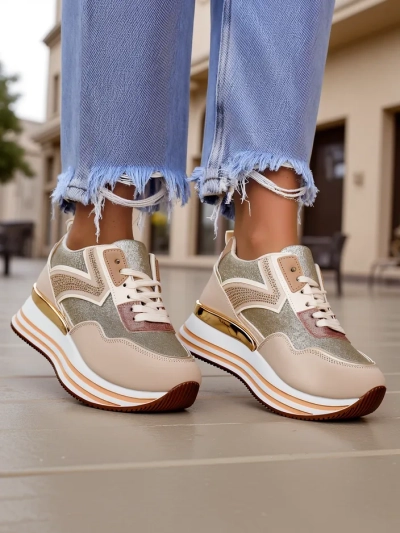 Royalfashion Sieviešu sneakers ar mirdzumu Borovis