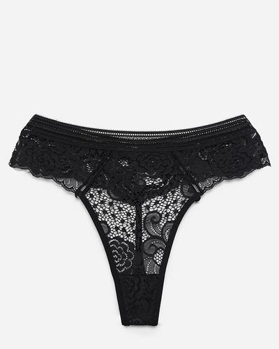 Women's black lace thong panties - Underwear