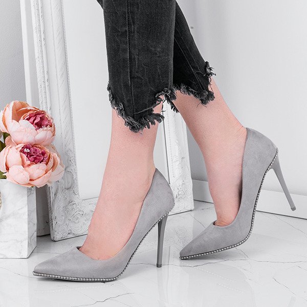 Mysterious light gray stiletto pumps - Footwear