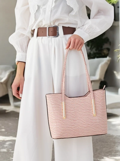 Royalfashion Double patent handbag for women with embossing