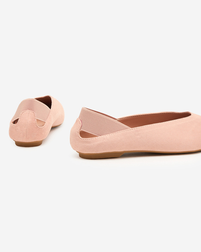 Pink women's ballerinas with a square toe Lojara - Footwear