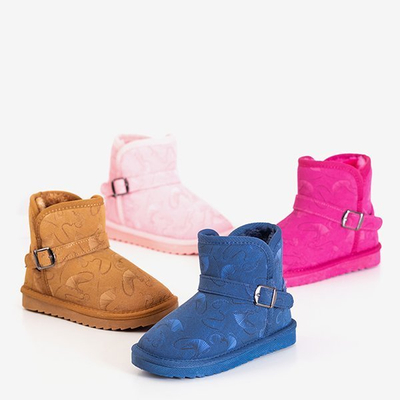 Pink children's snow boots with buckle Jereni - Footwear