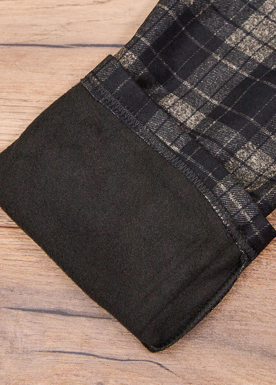 Royalfashion Gray-brown women's insulated checked treggings