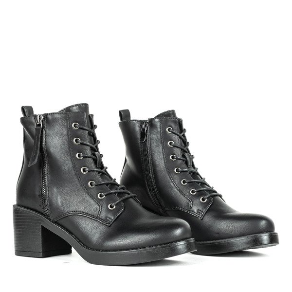 Black ankle boots on a higher post Fanilla - Shoes