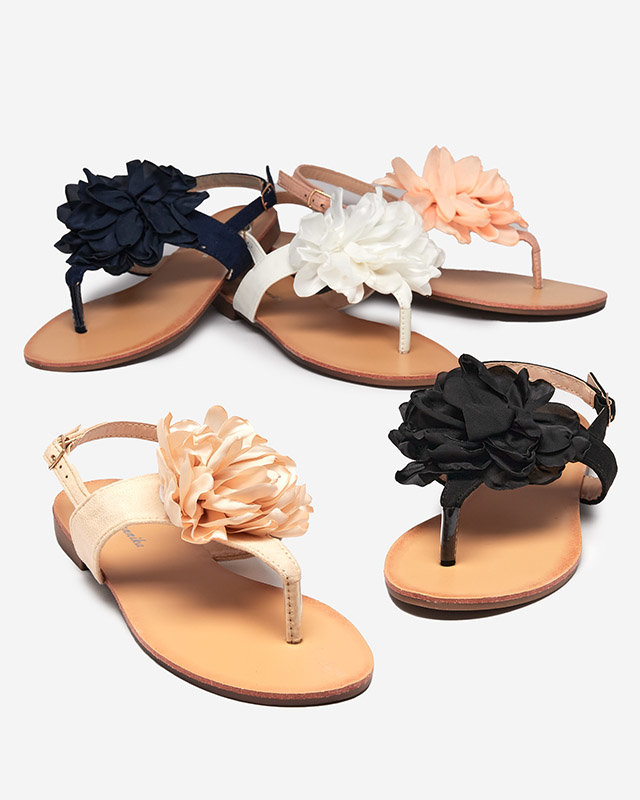 Powdered women's sandals with a flower Nerikala - Footwear