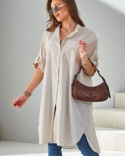 Royalfashion Cotton long women’s oversized shirt