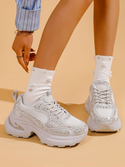 Royalfashion Women's sports sneakers with rhinestones Bloss