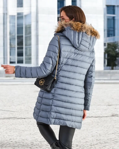 Женский стеганый зимний пуховик Royalfashion