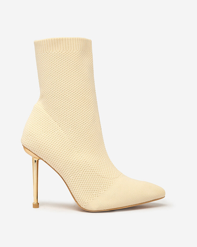 Royalfashion Beige Sieviešu Mofissi auduma zābaki