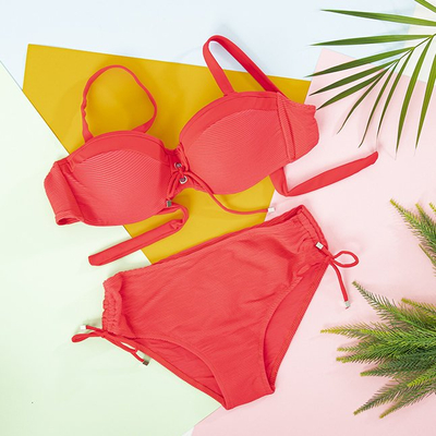 Coral women's striped two-piece swimsuit - Underwear