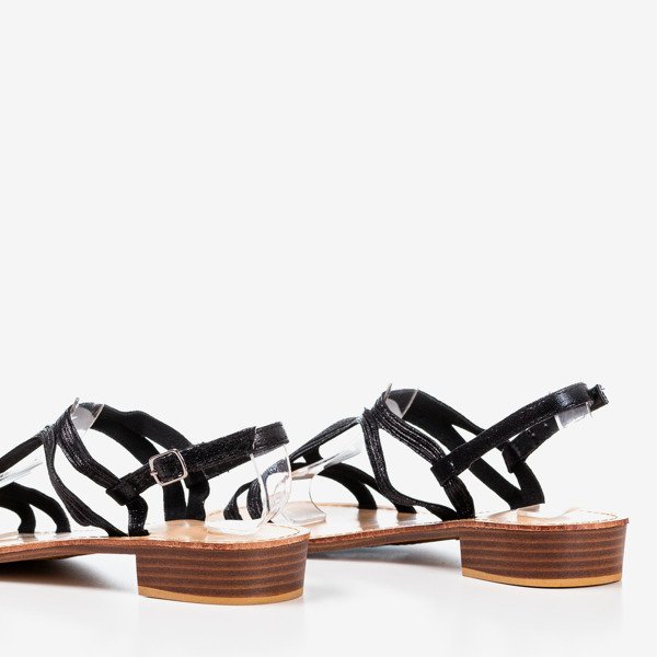 Women's black sandals with low heels Treunia - Footwear