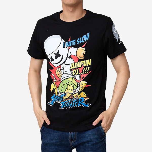 Men's Black Printed T-Shirt - Clothing