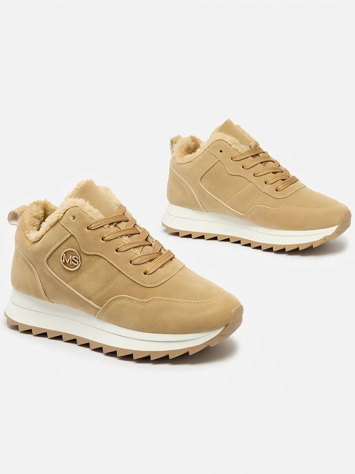 Royalfashion Gaiši brūni sieviešu siltinātie sporta apavi Lahho