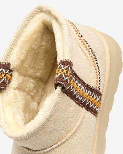 Royalfashion Sieviešu īsie zābaki a'la sniega zābaki ar ornamentu Erititta