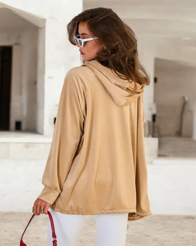 Royalfashion Sieviešu džemperis bez rāvējslēdzēja ar kapuci