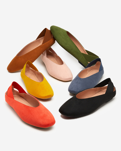 Pink women's ballerinas with a square toe Lojara - Footwear