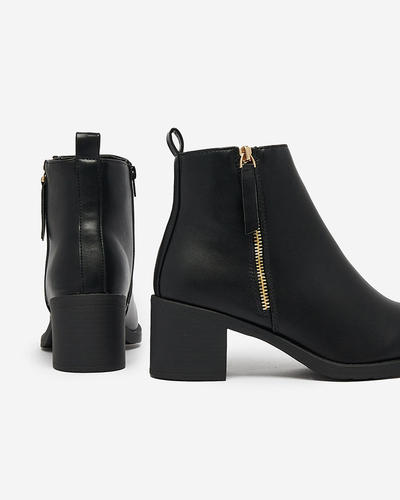 Royalfashion Melni sieviešu zemie stiletto zābaki no ādas Rejerry