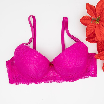 Бюстгальтер цвета фуксии с кружевом