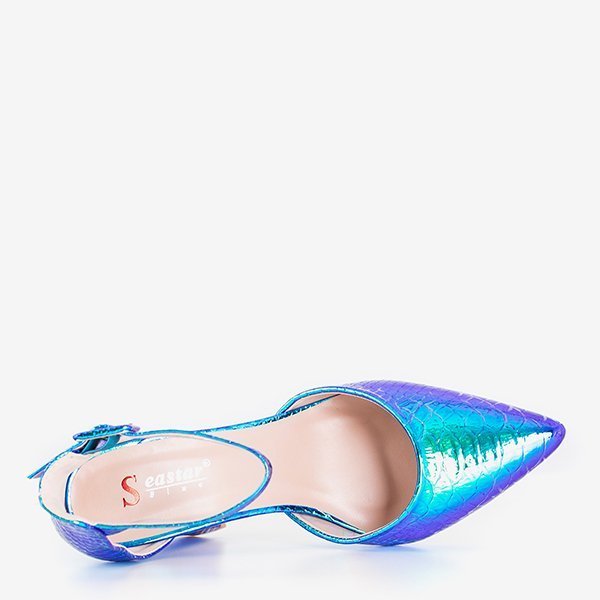 Holographic blue pumps a'la snake skin Monifik - Footwear