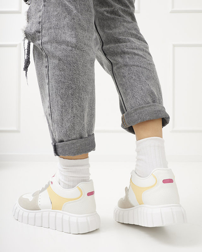 Beige and white Nortelo women's sports shoes - Footwear