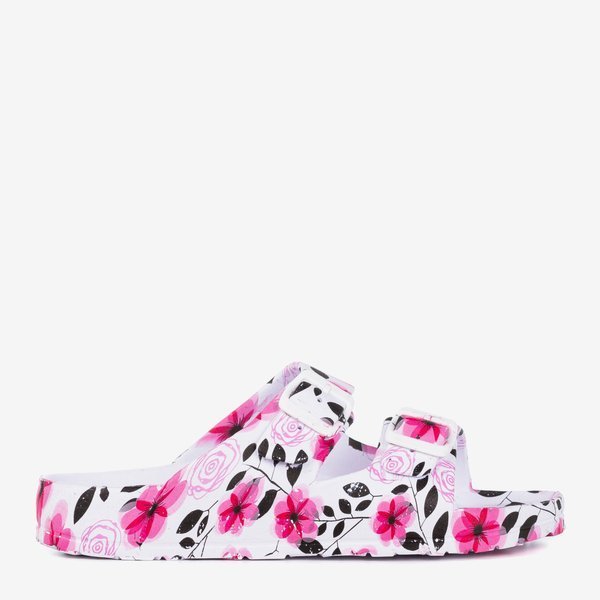 White - fuchsia rubber flip-flops Lito - Footwear 1