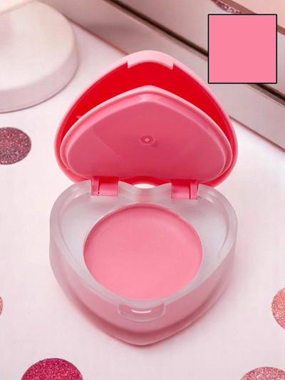 2-vienā Lūpu krāsa un vaigu sārtums sirds formas burciņā Roze