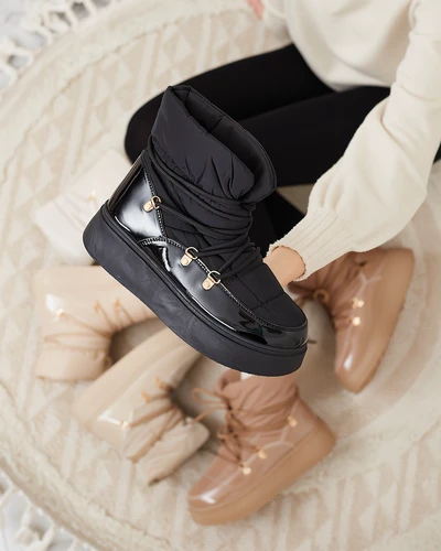 Royalfashion Women's slip-on snow boots in black Dabenda