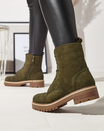 Green women's trapper boots Priviea - Footwear