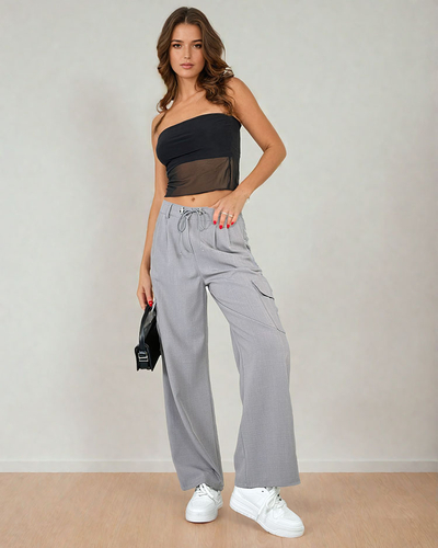 Royalfashion Sieviešu platās bikses ar kabatām