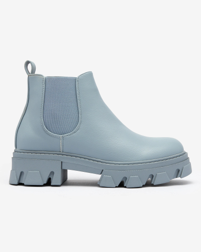 Royalfashion Women's flat heeled boots in blue Alussady